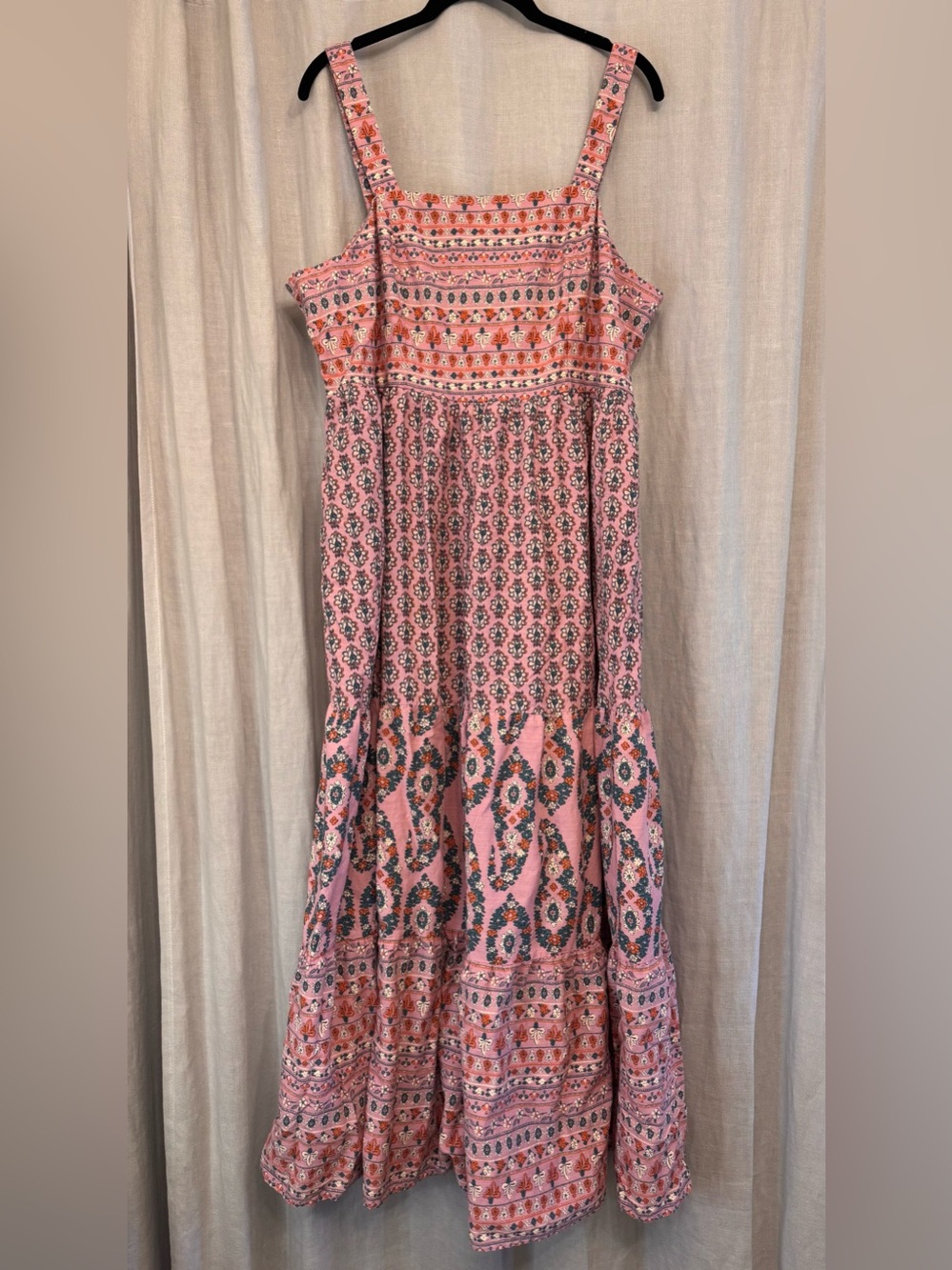 🌸 Knox Rose Boho Floral Tiered Maxi Dress | Smocked Bodice XL 🌸